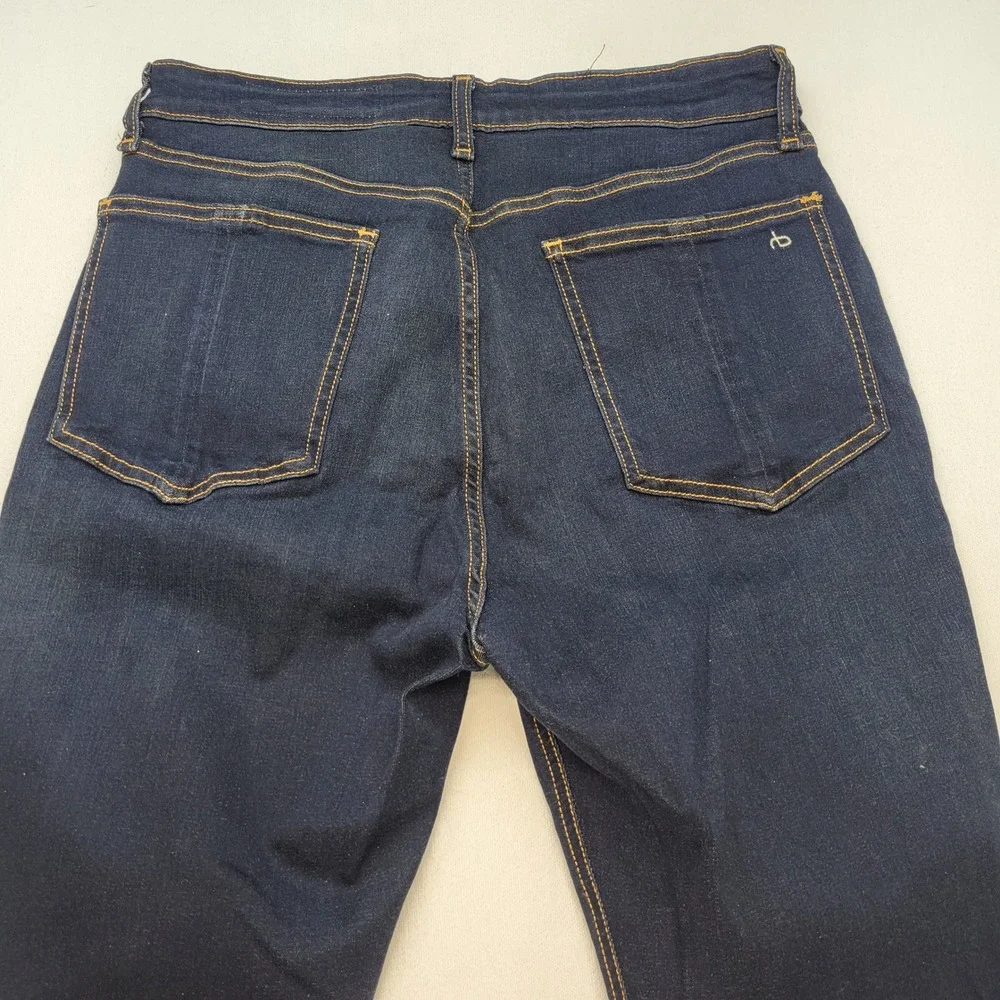 Rag & Bone Nina High-Rise Ankle Skinny Jeans Womens 30 Dark Blue Denim‎ Stretch
